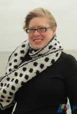 Polka Dot Knitted Scarf by Gigi Knits