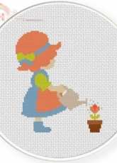 Daily Cross Stitch - Sue Bonnet Gardener