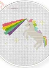 Daily Cross Stitch - Unicorn Rainbow Laser