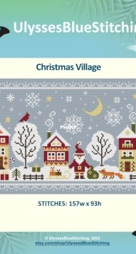 Ulysses Blue Stitching - Christmas Village by Irene