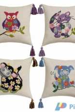Permin 83-2858 Owl Cushion - 83-2859 Cat Cushion - 83-2860 Cow Cushion - 83-2861 Dog Cushion