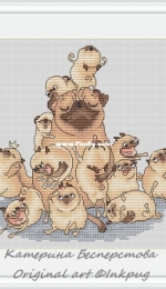 Pugs Series - Happiness is Never Too Much by Katerina Besperstova