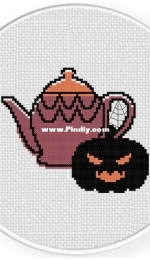 Daily Cross Stitch -  Spooky Teapot