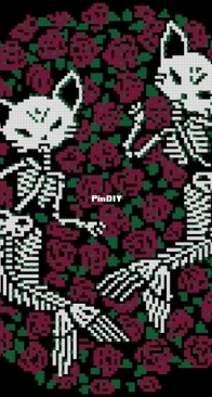 Cross Stitching Lovers - Gothic Cat Skeleton PCS + XSD