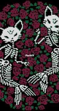 Cross Stitching Lovers - Gothic Cat Skeleton PCS + XSD