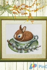 Rabbit in Cup from All About Needlework April 2016
