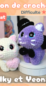 myouna crochet - Sarah - Velky and Yeona The Flying Myoucats / Yeona et Velky les Myouchats Ailés - English and French