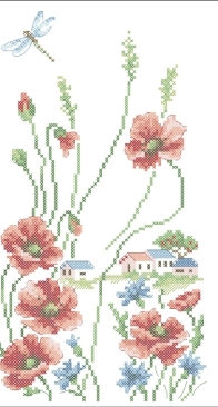 CPdC Agenda 2026 - Fenêtres au point de croix - 7. Juillet en fleurs, coquelicots et bleuets au fil (Véronique Enginger) XSD + PCS