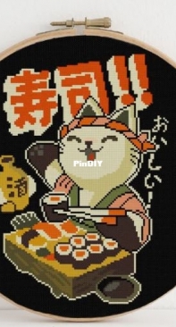 Crossstitchci - Cat Sushi Chef by Merve Kaplan