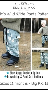 Ellie and Mac - Wild Wide Pants - Sizes 12 Months - 14 Years