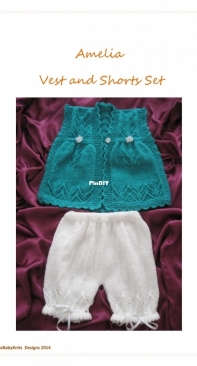 Beth C55 Amelia Vest and Shorts Set Precious Baby Knits