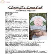 Cheryls Crochet - CC38 Vitorian Rose Baby Bonnet