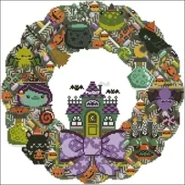 The Frosted Pumpkin Stitchery - Halloween Wreath PCS + XSD