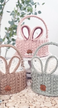 Briana K Designs - Briana Kepner - Wheat Stitch Easter Bunny Basket - Free