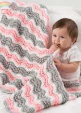 Red Heart-LW4075-Baby Girl Chevron Blanket by Nancy J. Thomas-Free