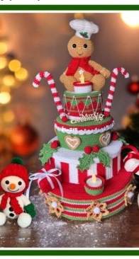 Haakcafe - Christels Creaties - Christmas cake - Kersttaart - Dutch