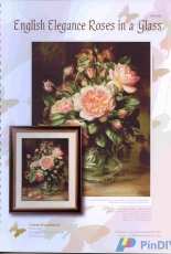 I Love CrossStitch ILCS AW-004 - English Elegance Roses in a Glass