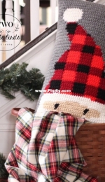 Two Little Birds - Emily Anne - Peeking Santa Pillow