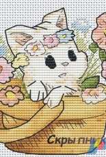 Kitty in the Basket by Maria Skrypnik