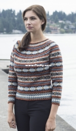 Blue Flax Fair Isle Pullover by Varian Brandon-Free