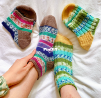 No Frills Toe-up socks by Athena Liu-Free