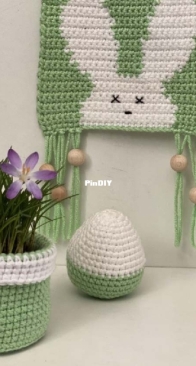Miss / Mrs Hooked - Carla Bron - Spring Flowerpot/Hanger/Egg - Voorjaars Bloempotje/Hanger/Ei - Dutch - Free
