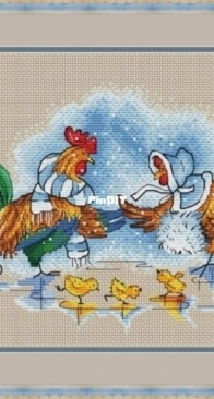 Chicken Family. Winter by Jeanne Dick