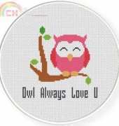 Daily Cross Stitch Owl Always Love You