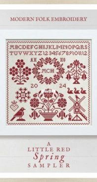 Modern Folk Embroidery - A Little Red Spring Sampler  XSD+PCS