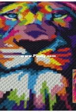 Two Magic Pixels - Colorful Lion