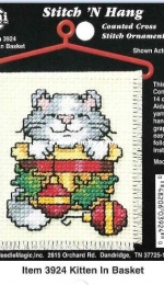 Needle Magic Inc. NMI Stitch N Hang 3924 - Kitten in Basket