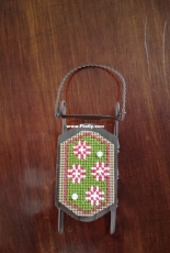 Lizzie Kate peppermint sled ornament