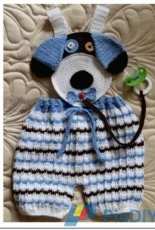 Sugar Toe Babies - Annette Sanko - Puppy Love Overalls with Detachable Binky Holder