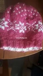 hot pink doubleknit winter hat by Elena Baklitskaia-Free