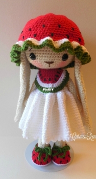 Carmen Rent - Maria del Carmen Renteria - Watermelon Costume / Costume de pastèque for Penelope Bunny, Adele, Cameron, Cici and Robert - English and French