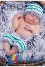 Mountain Mommys Crochet - Newborn Striped Beanie and Drawstring Shorts