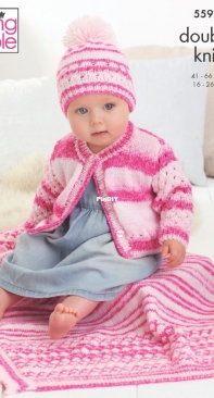 King Cole 5592 - Cardigan, Hat and Blanket in DK