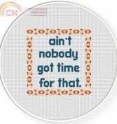 Daily Cross Stitch - Aint Nobody Got Time For That