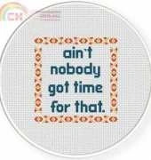 Daily Cross Stitch - Aint Nobody Got Time For That