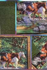 Quilt Panel Horses / Patchwork blanket