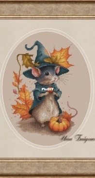 Mouse With Pumpkin by Inna Baydenko / Baidenko