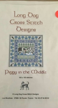 Long Dog Cross Stitch Designs -  Piggy in the Middle
