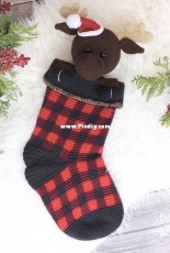 Croch Eh Patch - Hollys Hobbies - Holly McNevan - Woodland Christmas Stocking Moose