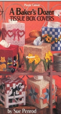 American School of Needlework ASN 3139 Plastic Canvas A Bakers Dozen Tissue Box Covers