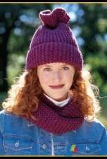 Lion Brand-1328-Tube Scarf and Hat-Free