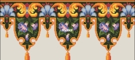 Berlin Woolwork - Carl F.W. Wicht 1630 Floral border SAGA