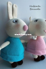 Nadezhda Volkova - Rabbit Rebecca /Rebekka  and lamb Suzie - Russian