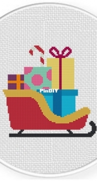 Daily Cross Stitch - Gift Sleigh