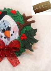 Eelzuhtjuhs Crochet and More - Eelz - Ilse Hoekstra - Snowman Wreath - English