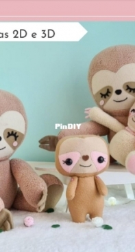 Sloths 2 D and 3D by Juliana Cwikla - Portuguse